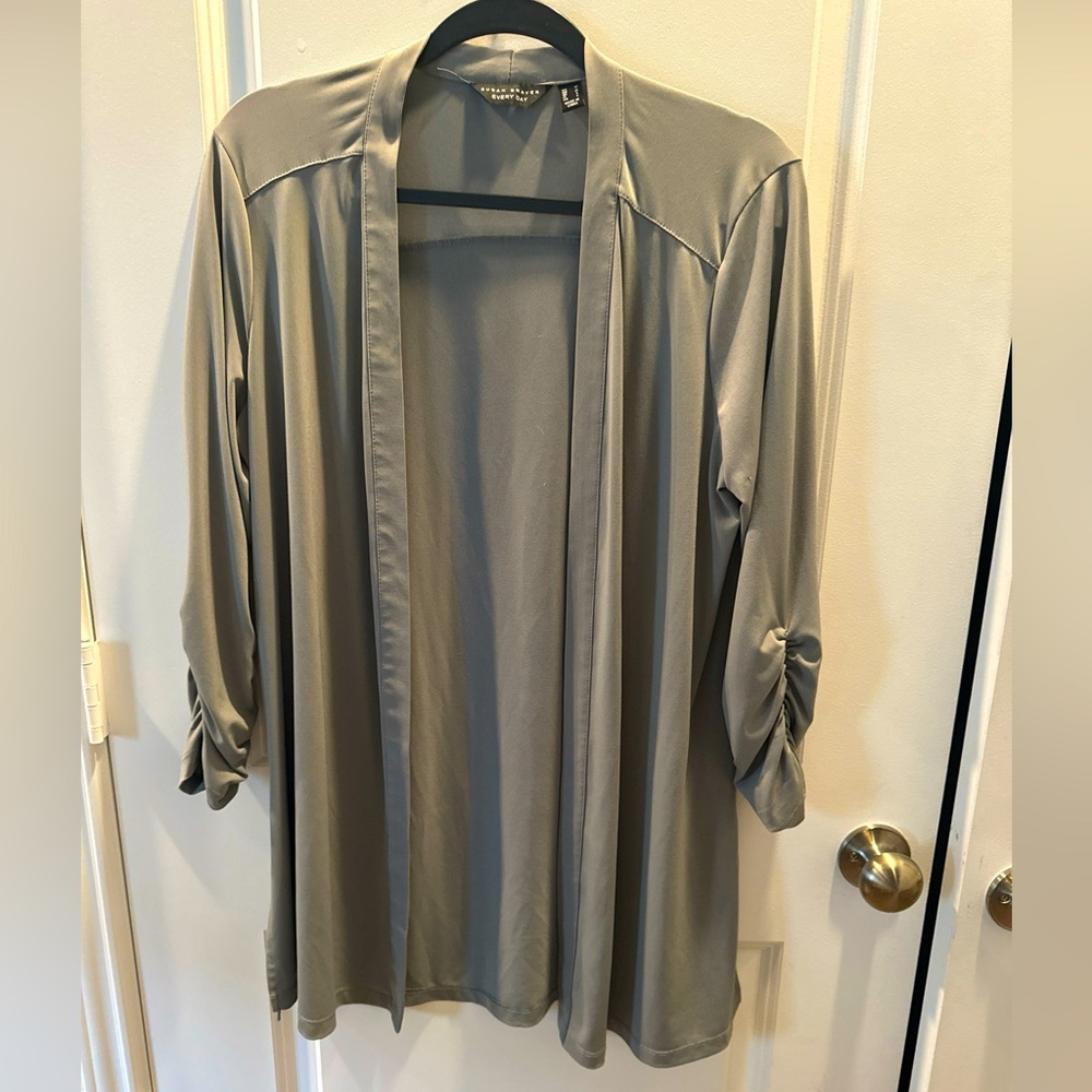 Susan Graver Everyday Cardigan Sz M Gray